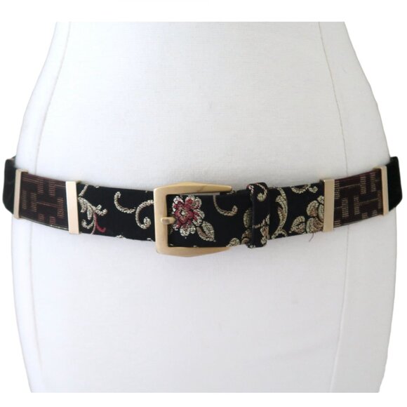 SUZI ROHER Patchwork velvet brocade stretch belt M+ main image 7